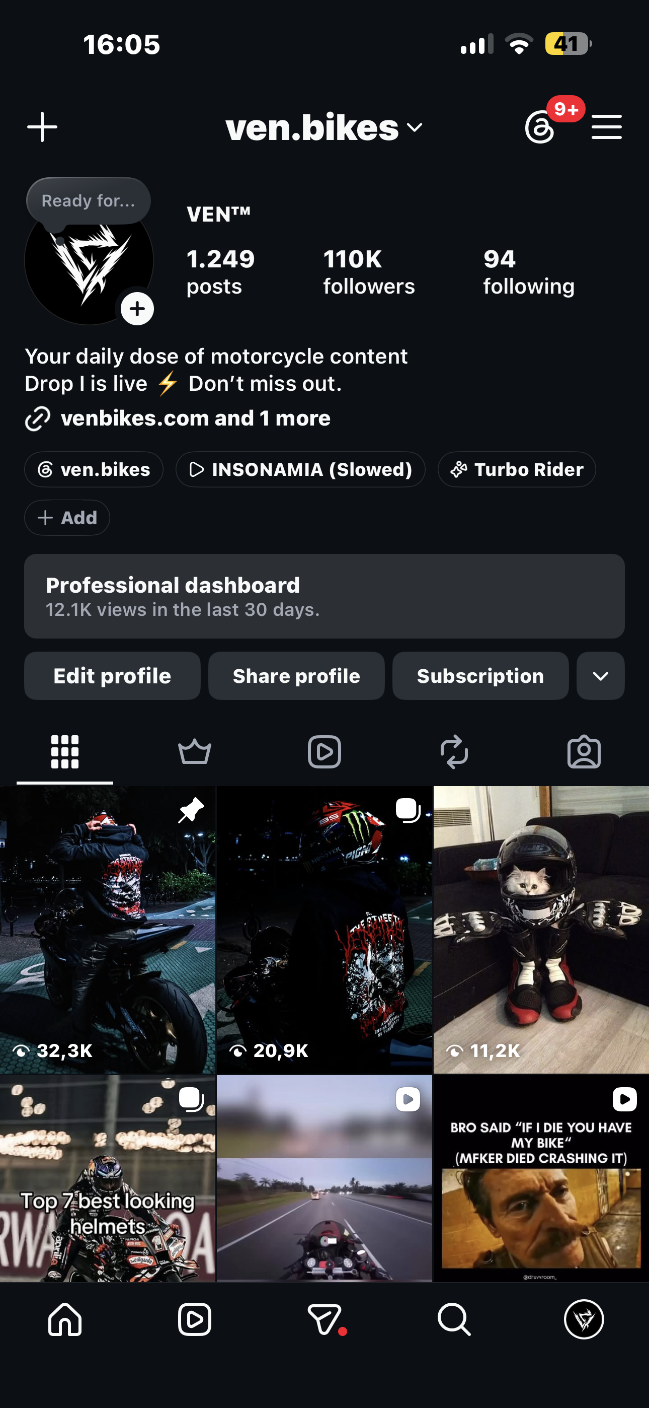 Instagram Sports account screenshot 1
