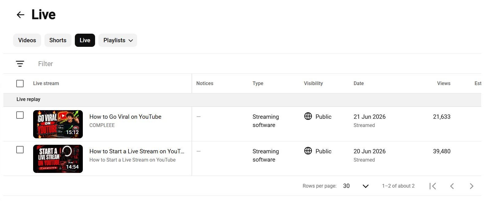 YouTube  account screenshot 8